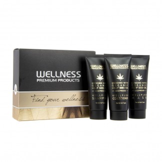 Set de viaje WELLPLEX Acondicionador 50 ml Champú 50 ml Mascarilla 50 ml